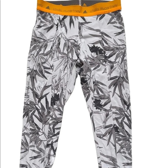 Adidas by Stella McCartney Yoga Clima Bamboo Tight Gray & White Leggings Sz S - Picture 4 of 9